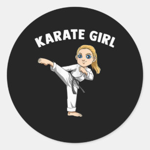 Cute Karate Girl - Karate Fighter Daughter Classic Round Sticker