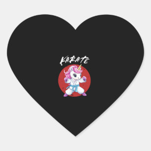 Cute Karate Kid Unicorn Long Sleeve T-Shirt Heart Sticker