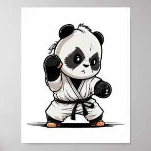 Cute Karate Panda Keikogi - Japanese Martial Arts Poster