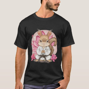 Cute Karate Squirrel Lotus Flower Kung Fu Mma Kick T-Shirt