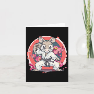 Cute Karate Squirrel Lotus Flower Mma Kickboxing K Card