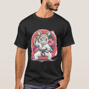 Cute Karate Squirrel Lotus Flower Mma Kickboxing K T-Shirt