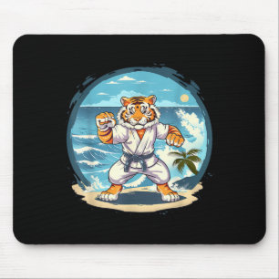 Cute Karate Tiger Jiu-Jitsu Kickboxing Taekwondo Mouse Pad