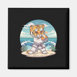Cute Karate Tiger Kickboxing Taekwondo Jiu-jitsu T Magnet