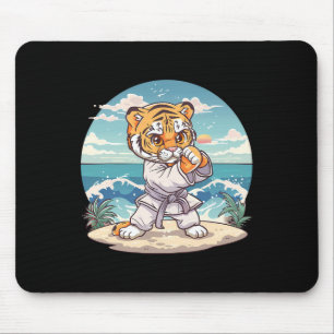 Cute Karate Tiger Kickboxing Taekwondo Jiu-jitsu T Mouse Pad
