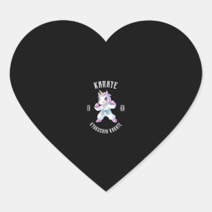 Cute Karate Unicorn Martial Arts - Karate Unicorn  Heart Sticker