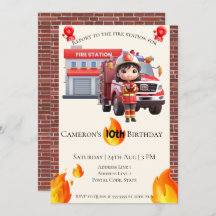 Cute Kawai Fire fighter Girl Theme Birthday 