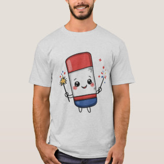 Cute Kawaii 4th of July Fireworks T-Shirt