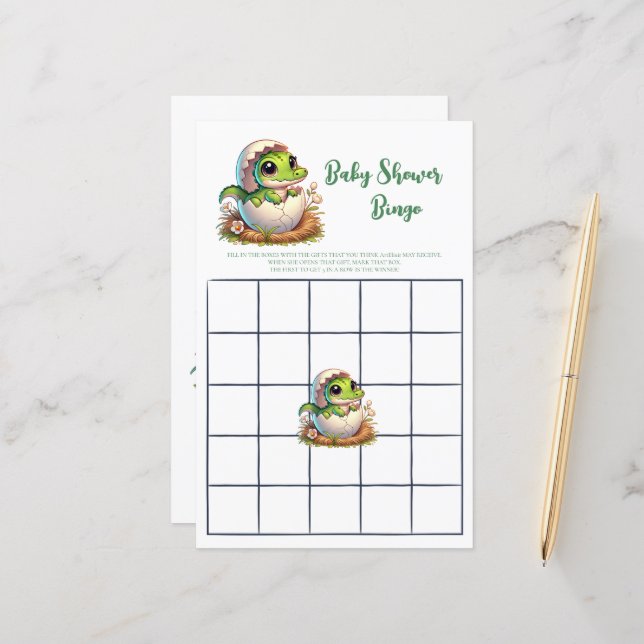 Cute Kawaii Alligator Hatching Baby Shower Game (Front/Back In Situ)