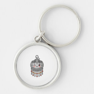 Cute Kawaii Amazigh Moroccan Silver Earring Cultur Key Ring