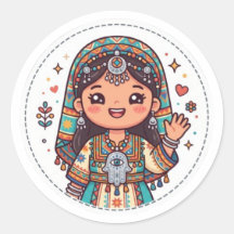 Cute Kawaii Amazigh Moroccan Woman with KhaSticker
