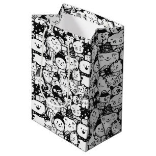 Cute Kawaii Animal Doodle Pattern (2) Medium Gift Bag