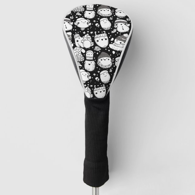 Cute Kawaii Animal Doodle Pattern (3) Golf Head Cover (Front)