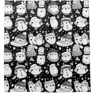 Cute Kawaii Animal Doodle Pattern (3) Shower Curtain