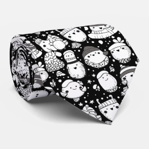 Cute Kawaii Animal Doodle Pattern (3) Tie