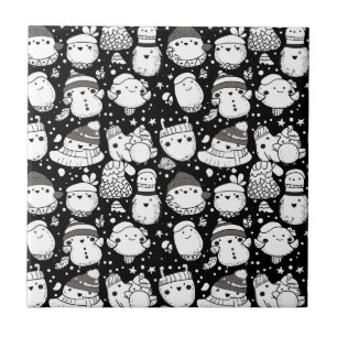Cute Kawaii Animal Doodle Pattern (3) Tile