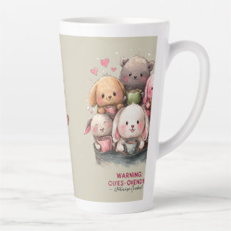 Cute Kawaii Animal Watercolor Illustration Latte Mug