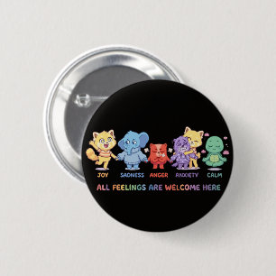 Cute Kawaii Animals Mental Health Emotions & Feeli 6 Cm Round Badge