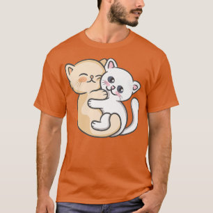 Cute Kawaii Anime - Cat Kitten Cuddling - Kawaii J T-Shirt
