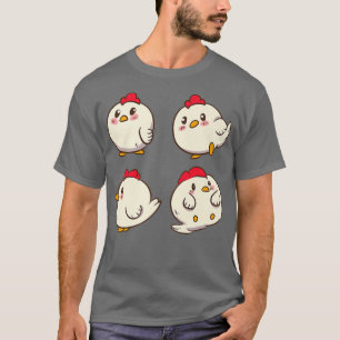 Cute Kawaii Anime - Chicken Chickens - Kawaii Japa T-Shirt
