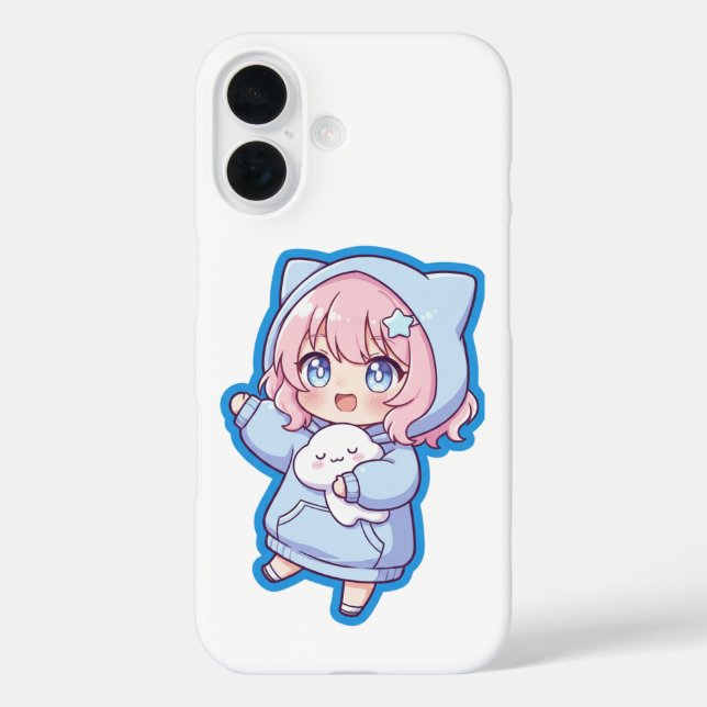 Cute Kawaii Anime Girl Sticker Case-Mate iPhone Case (Back)