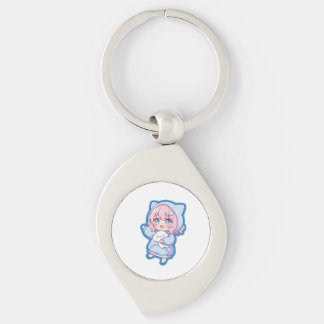 Cute Kawaii Anime Girl Sticker Key Ring