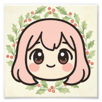 Cute Kawaii Anime Girl Wood Wall Art 