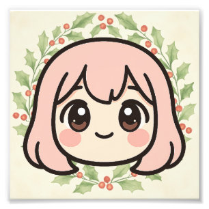 Cute Kawaii Anime Girl Wood Wall Art 