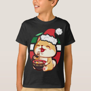Cute Kawaii Anime Shiba Inu Dog Eating Ramen Chris T-Shirt