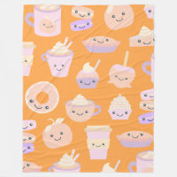 Cute Kawaii Autumn Pumpkin Pie Pattern in Pastel