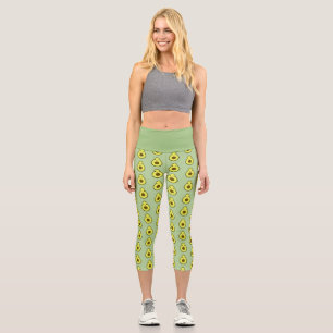 Cute Kawaii Avocado Capri Leggings