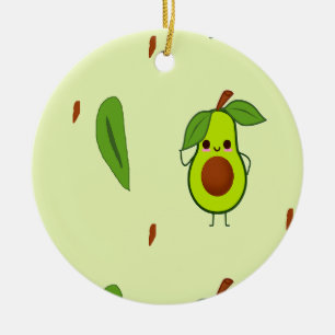 Cute kawaii avocado ceramic tree decoration
