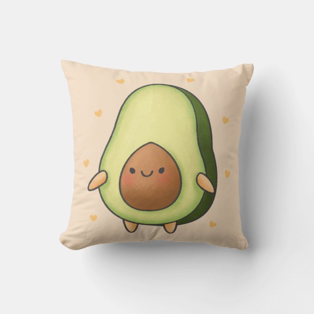 Cute Kawaii Avocado Cushion (Front)