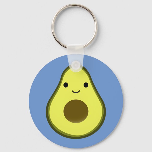 Cute Kawaii Avocado Key Ring (Front)