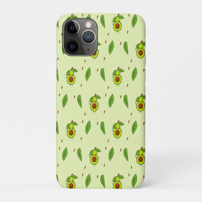 Cute kawaii avocado on green Case-Mate iPhone case (Back)