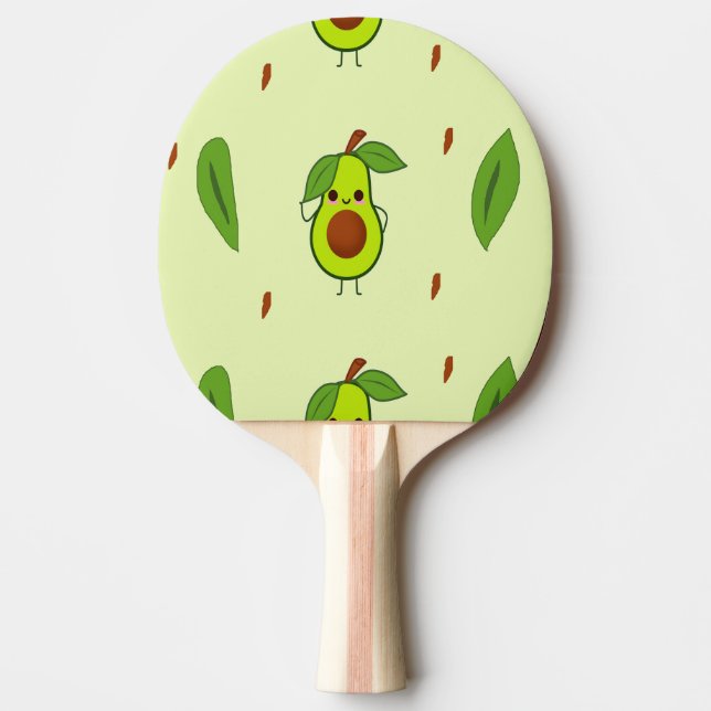 Cute kawaii avocado ping pong paddle (Front)