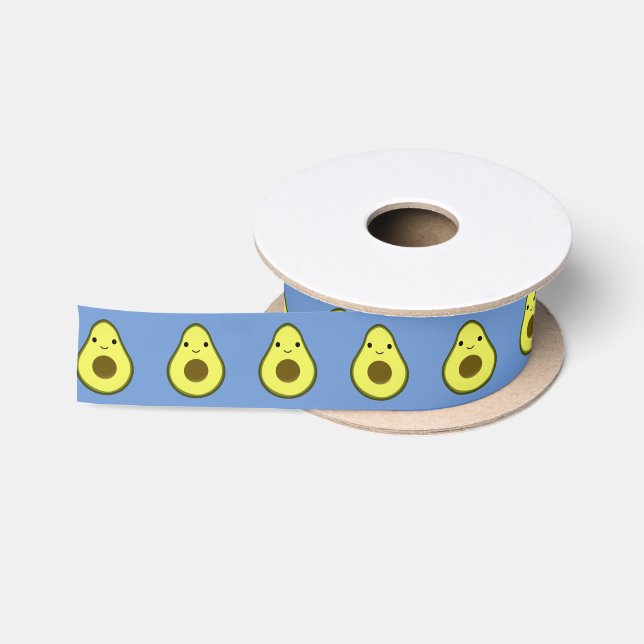 Cute Kawaii Avocado Satin Ribbon (Spool)