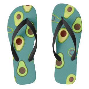 Cute Kawaii Avocado slice summer gradient Pattern Jandals