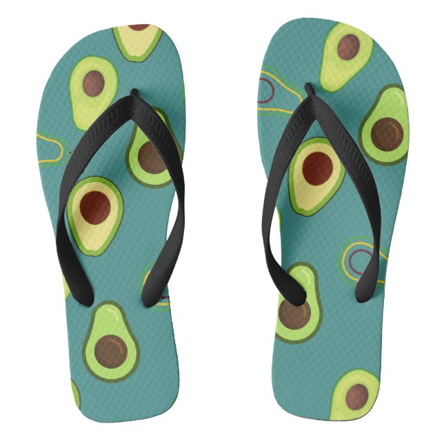 Cute Kawaii Avocado slice summer gradient Pattern Jandals (Footbed)