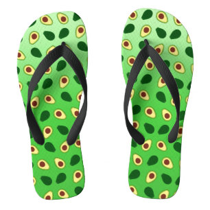 Cute Kawaii Avocado slice summer gradient Pattern Jandals