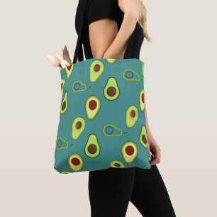 Cute Kawaii Avocado slice summer gradient Pattern Tote Bag