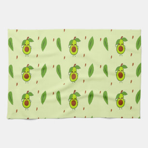 Cute kawaii avocado tea towel