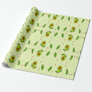 Cute kawaii avocado wrapping paper