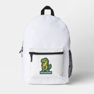 Cute Kawaii Avocadosaurus Dinosaur Funny Pun Printed Backpack