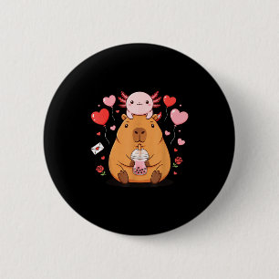 Cute Kawaii Axolotl Capybara Bubble Tea Boys Girls 6 Cm Round Badge