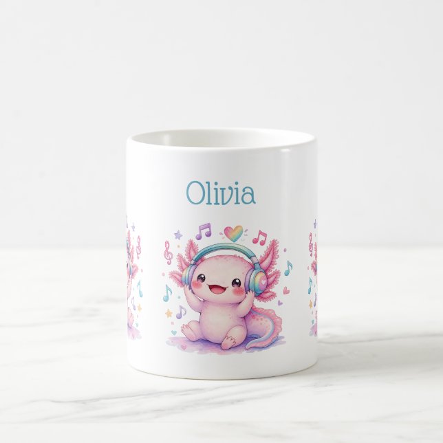 Cute Kawaii Axolotl Coffee Mug (Center)