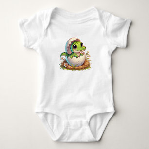 Cute Kawaii Baby Alligator Hatching Baby Shower Bodysuit