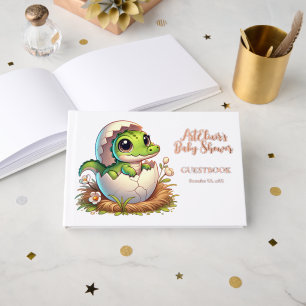 Cute Kawaii Baby Alligator Hatching Baby Shower  Guest Book