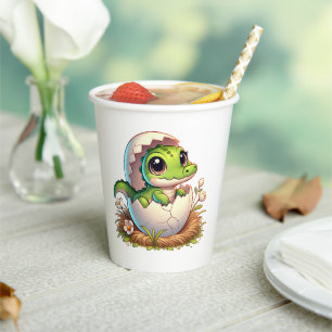 Cute Kawaii Baby Alligator Hatching Baby Shower  Paper Cups