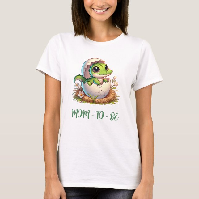 Cute Kawaii Baby Alligator Hatching Baby Shower  T-Shirt (Front)